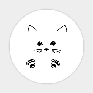 outline cat face drawing Magnet